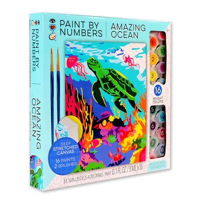 iHeartArt JR Art on the Go! Amazing Ocean, from Bright Stripes. Paint by Numbers. Stretched canvas.