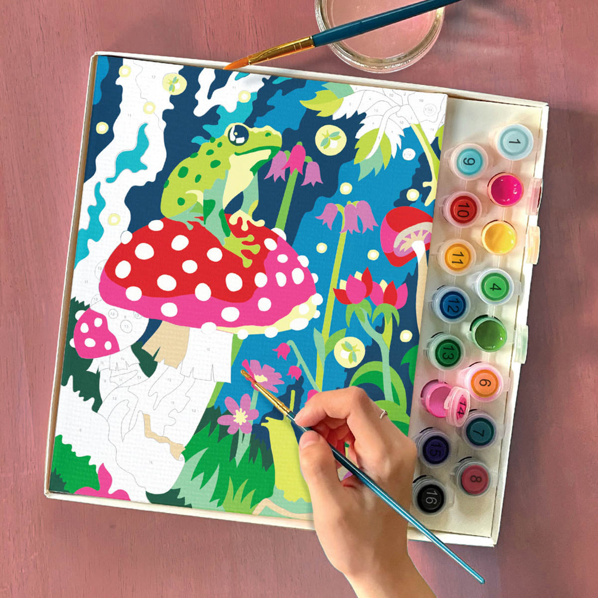 iHeartArt Paint By Numbers, Frog & Mushroom Forest, from Bright Stripes