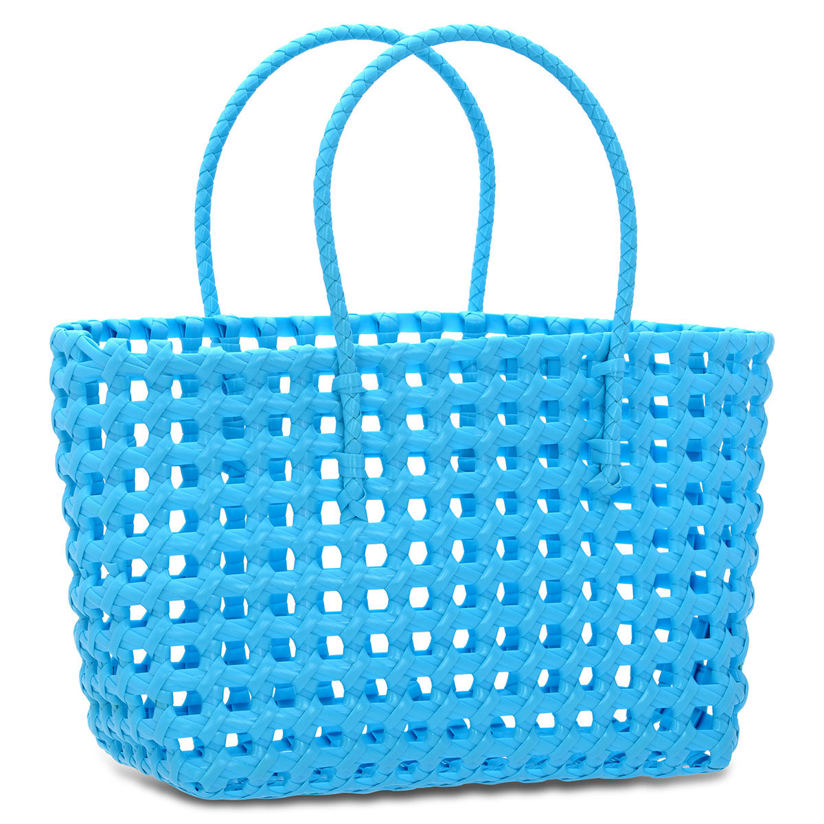 Large Blue Woven Tote Bags