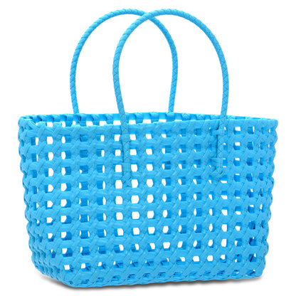 Large Blue Woven Tote Bags