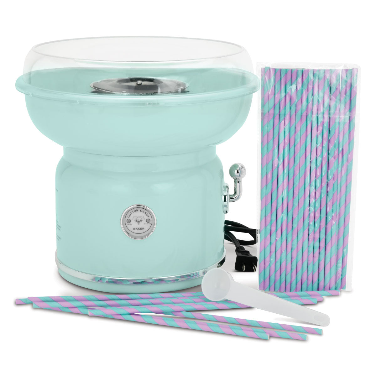 iScream Cotton Candy Maker with 50 Printed Straws