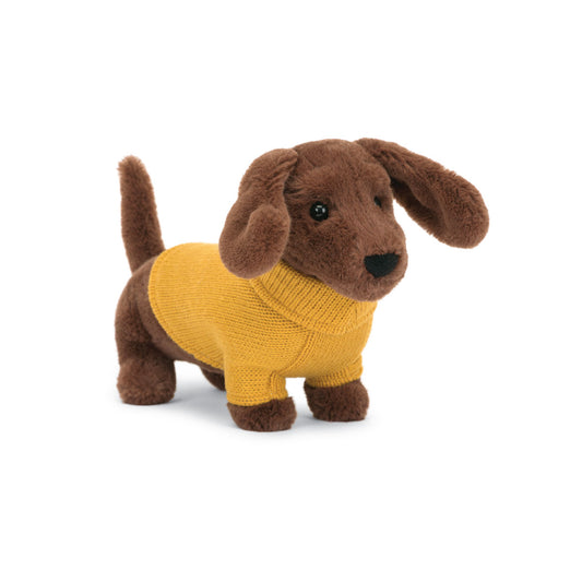 Jellycat Yellow Sweater Sausage Dog
