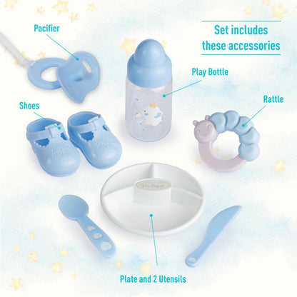 Berenguer Boutique Soft Body White Baby Doll 15” Gift Set - Blue