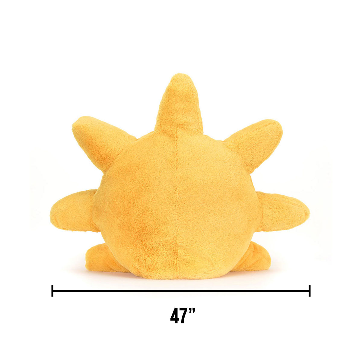 Jellycat Amuseables Sun - GIGANTIC is 47 inches wide.