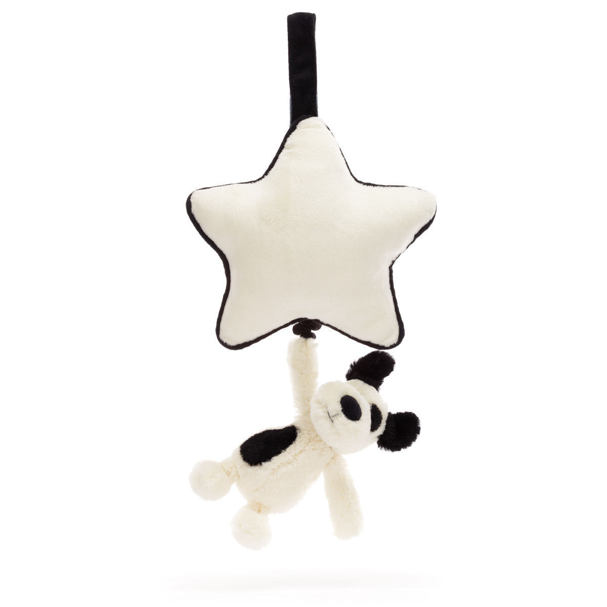 Jellycat Bashful Black & Cream Puppy Musical Pull