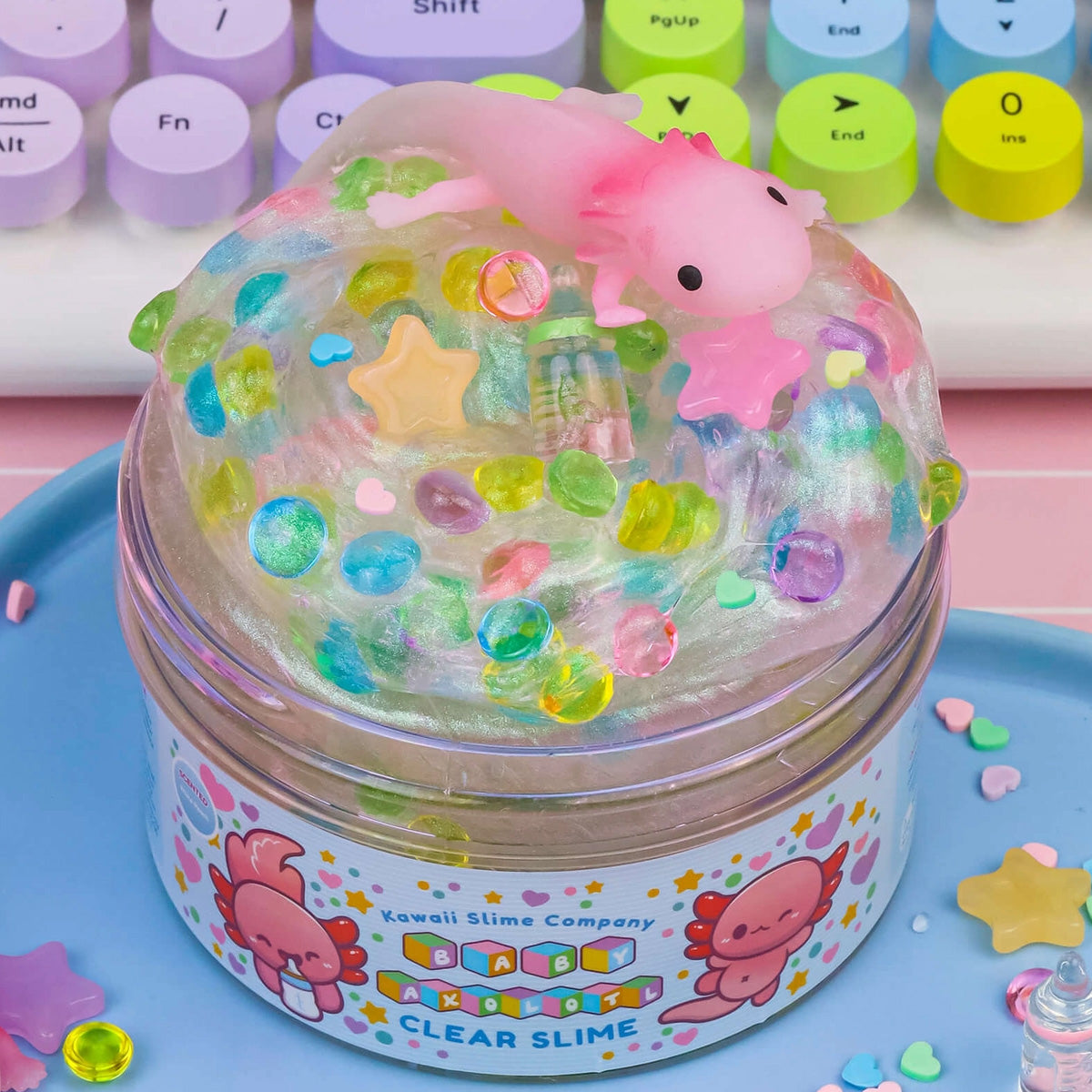 Kawaii Slime Baby Axolotl Clear Slime