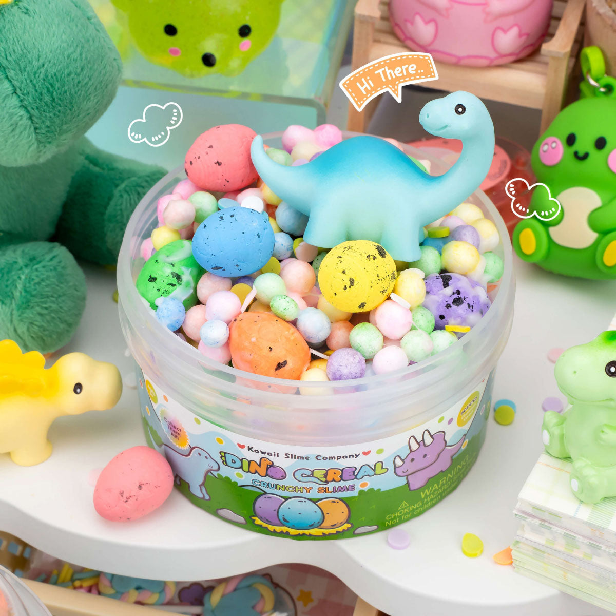 Kawaii Slime Dino Cereal Crunchy Slime