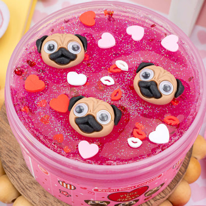 Kawaii Slime Pugs & Kisses Clear Slime