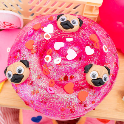 Kawaii Slime Pugs & Kisses Clear Slime