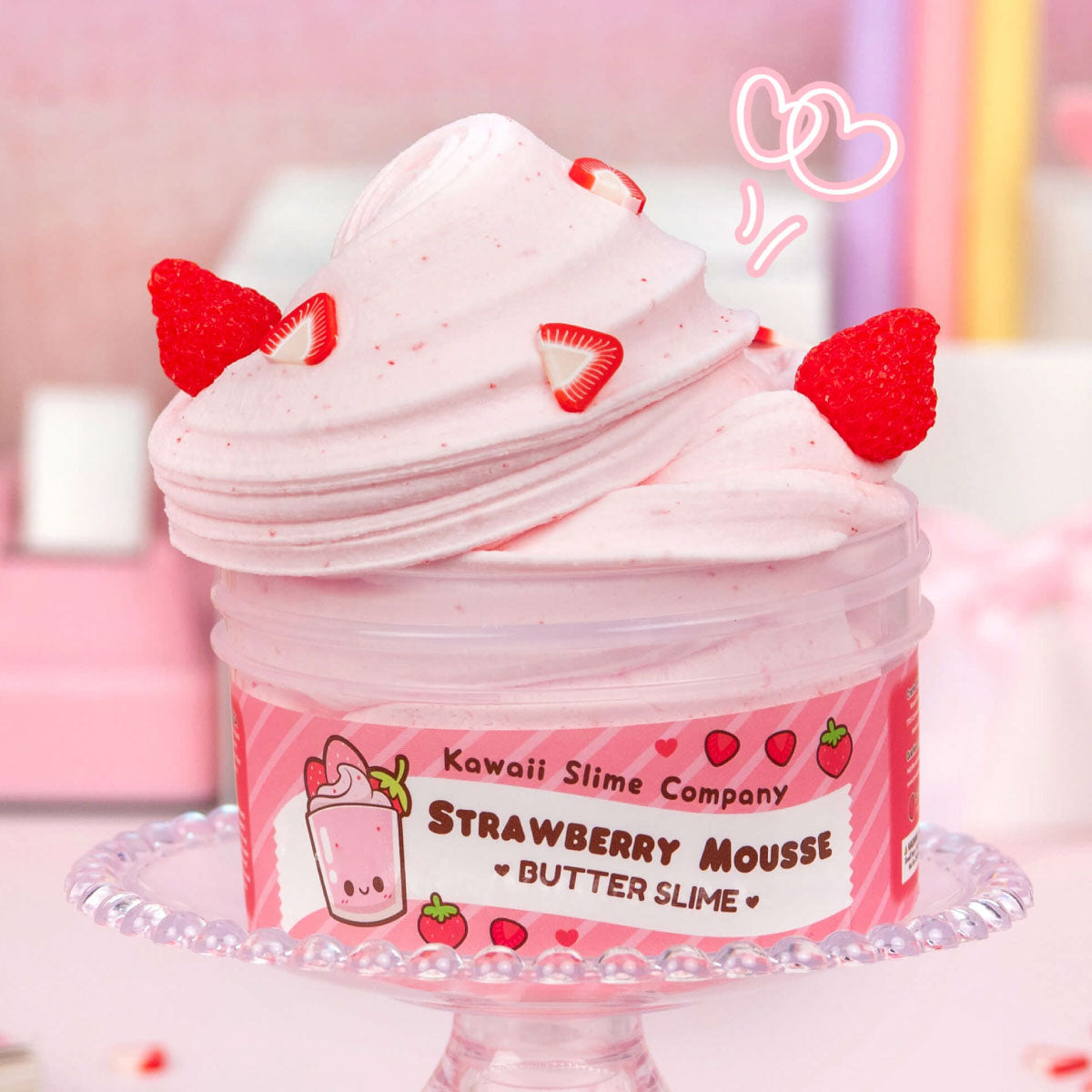 Kawaii Slime Strawberry Mousse Fluffy Butter Slime