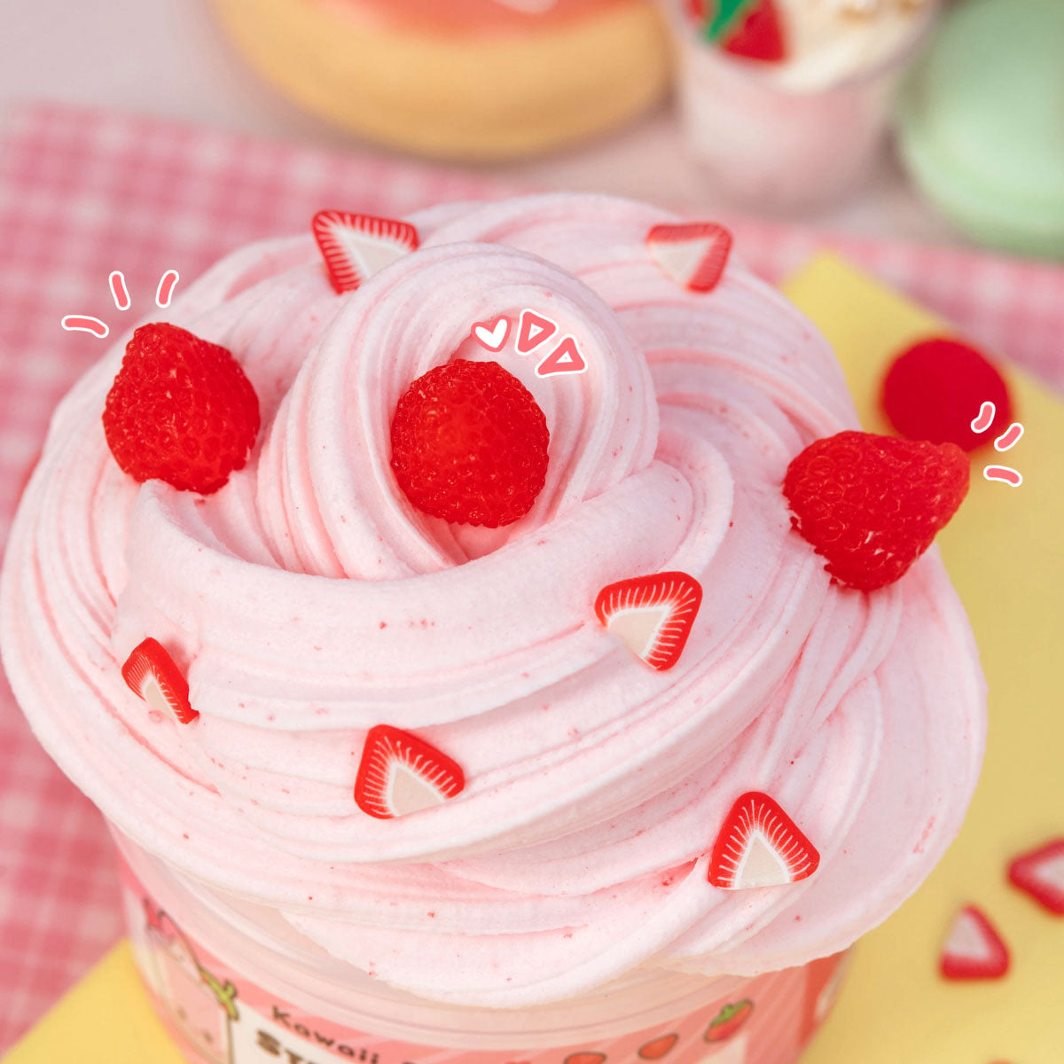 Kawaii Slime Strawberry Mousse Fluffy Butter Slime