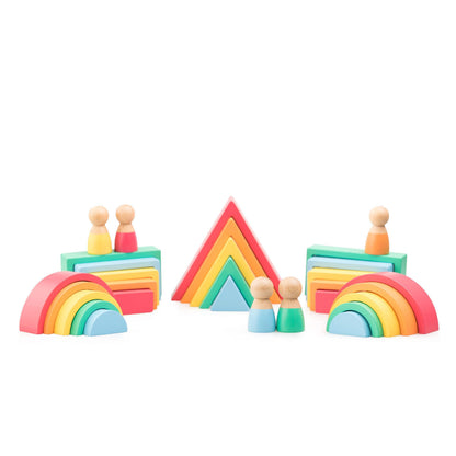 Kipod Wooden Rainbow 30 Block Set