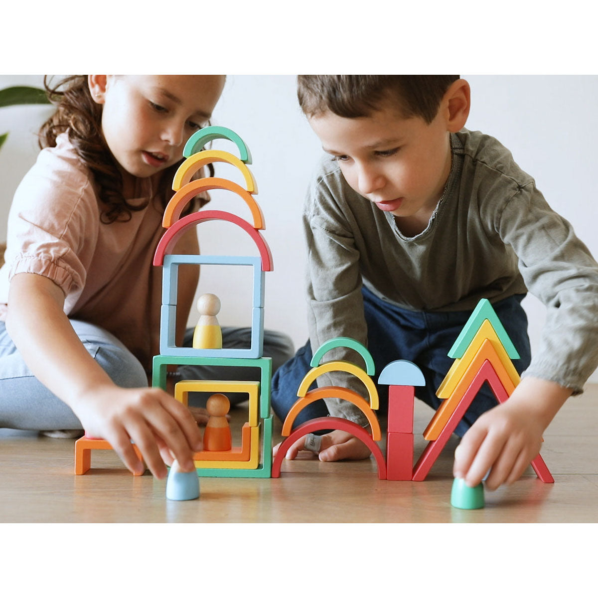 Kipod Wooden Rainbow 30 Block Set