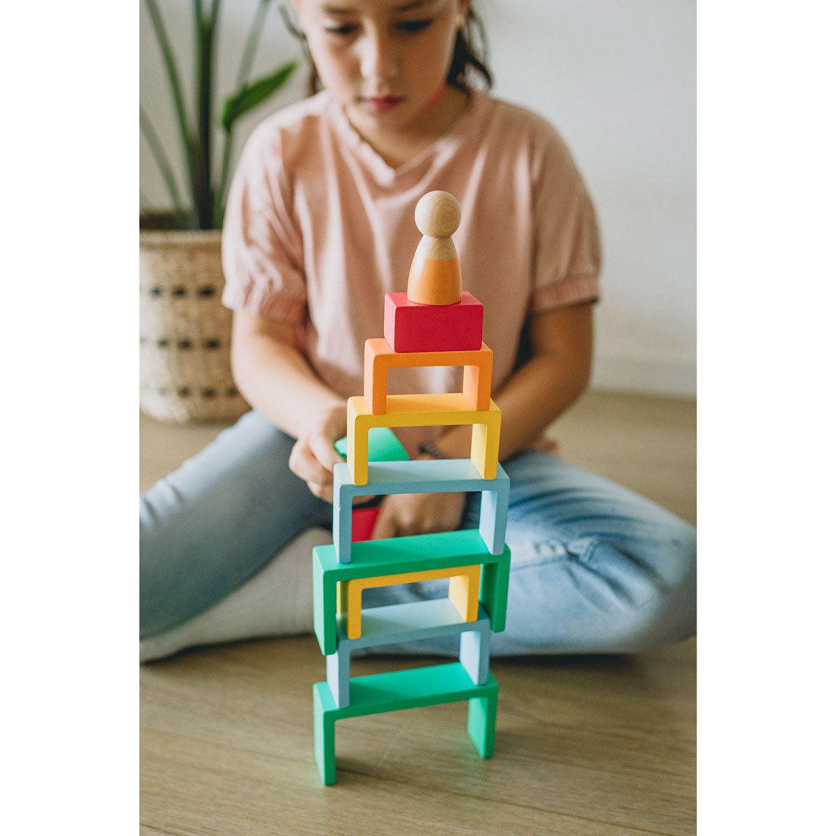 Kipod Wooden Rainbow 30 Block Set