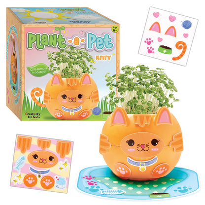 Box and content of Plant-a-Pet Kitty chia garden kit by Creativity for Kids.