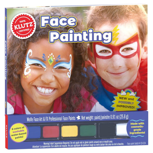 Klutz face painting kit packaging with two children with face paint