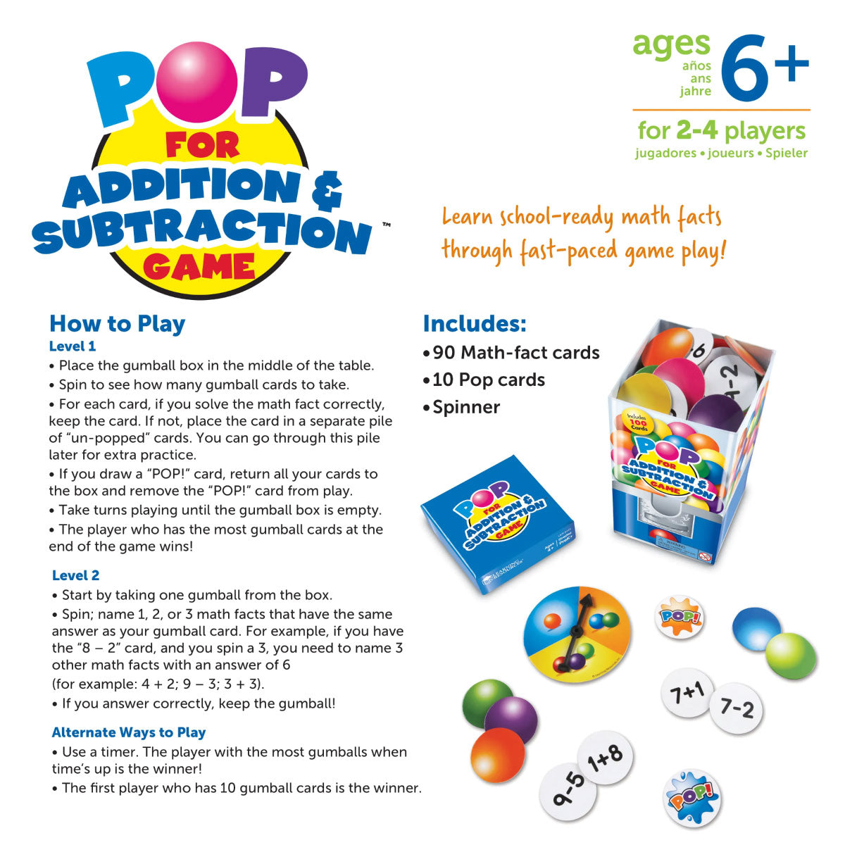 Learning Resources Pop for Addition & Subtraction Game