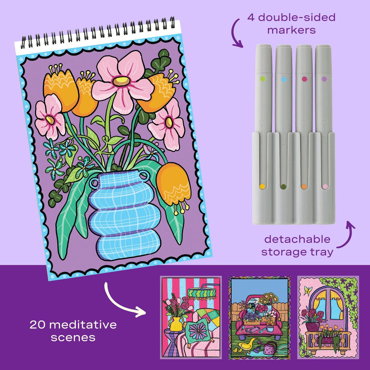 Lifelines FlowArt - Color to Reveal - Fragrant Blooms with Scented Markers