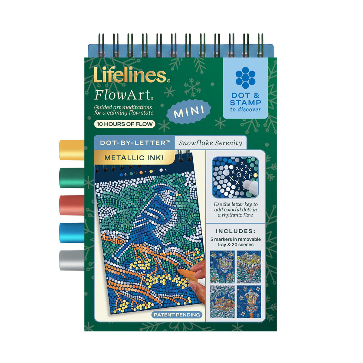 Lifelines FlowArt - Dot-By-Letter - Winter Holiday Mini Theme Snowflake Serenity