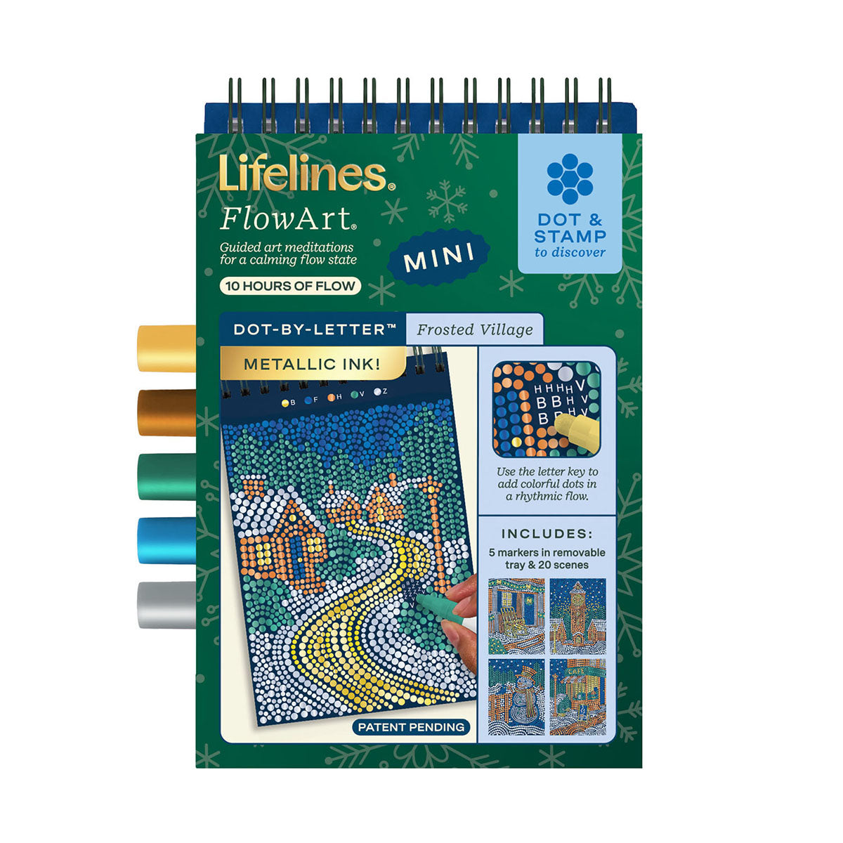 Lifelines FlowArt - Dot-By-Letter - Winter Holiday Mini Theme Frosted Village