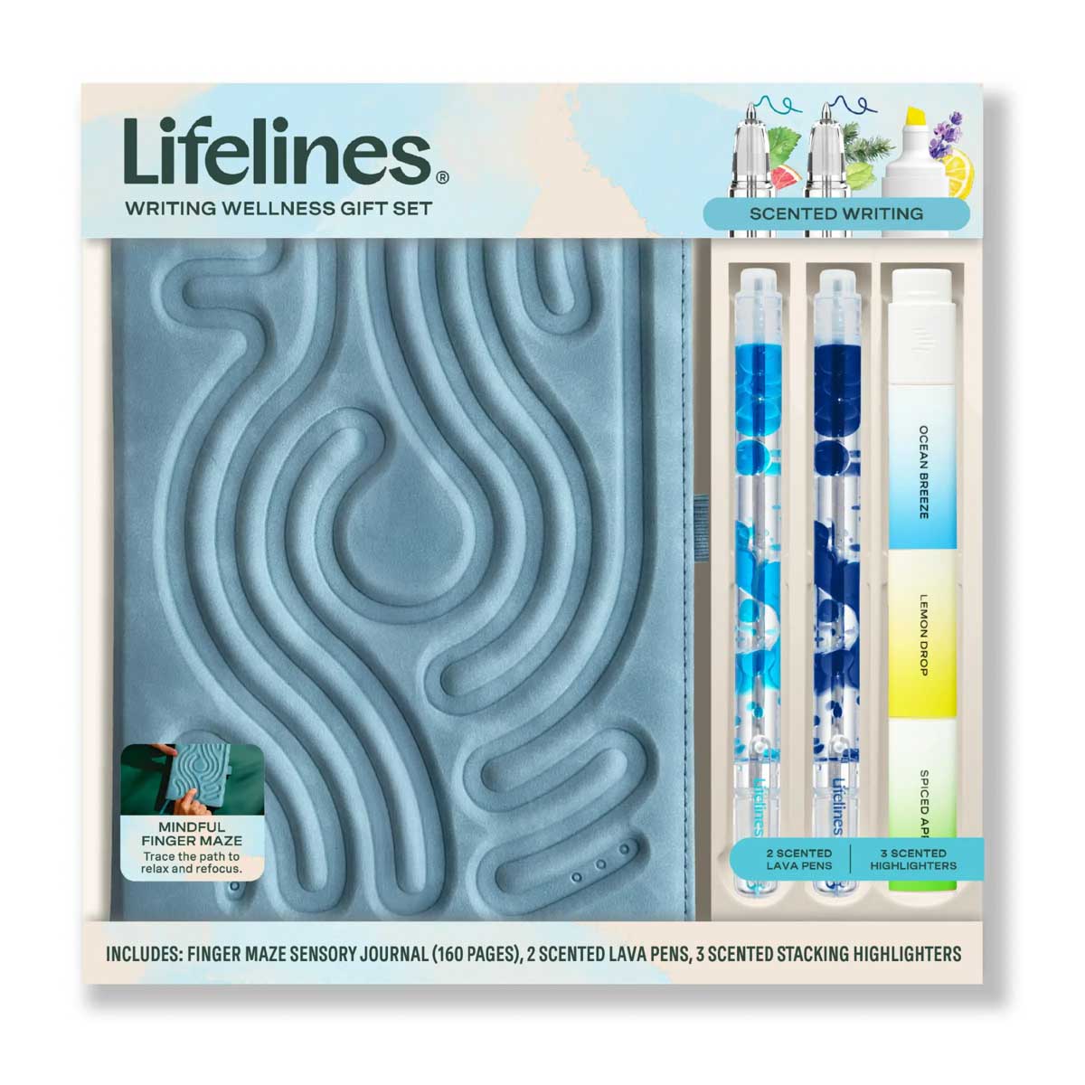 Lifelines Journal Wellness Gift Set - Blue
