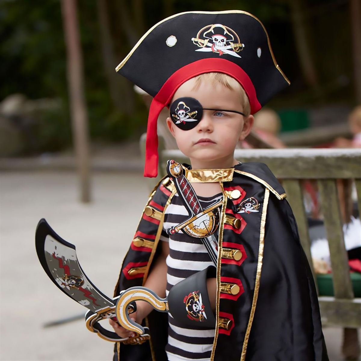 Child playing as the Liontouch Captain Cross Pirate