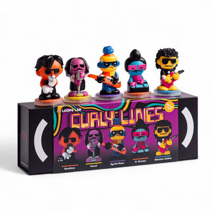 Loops Lab Band Curly Lines Neofunk 5 Figurines Set