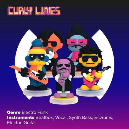 Loops Lab Band Curly Lines Neofunk 5 Figurines Set
