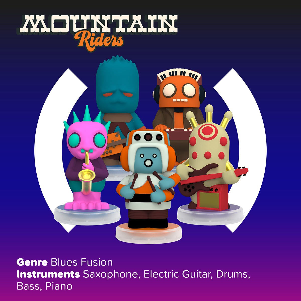 Loops Lab Band Mountain Riders Blues Fusion 5 Figurines Set