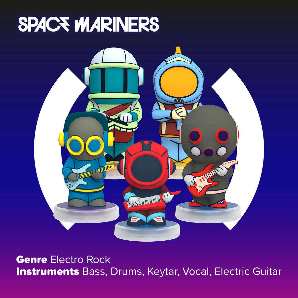 Loops Lab Band Space Mariners Galactic Rock 5 Figurines Set