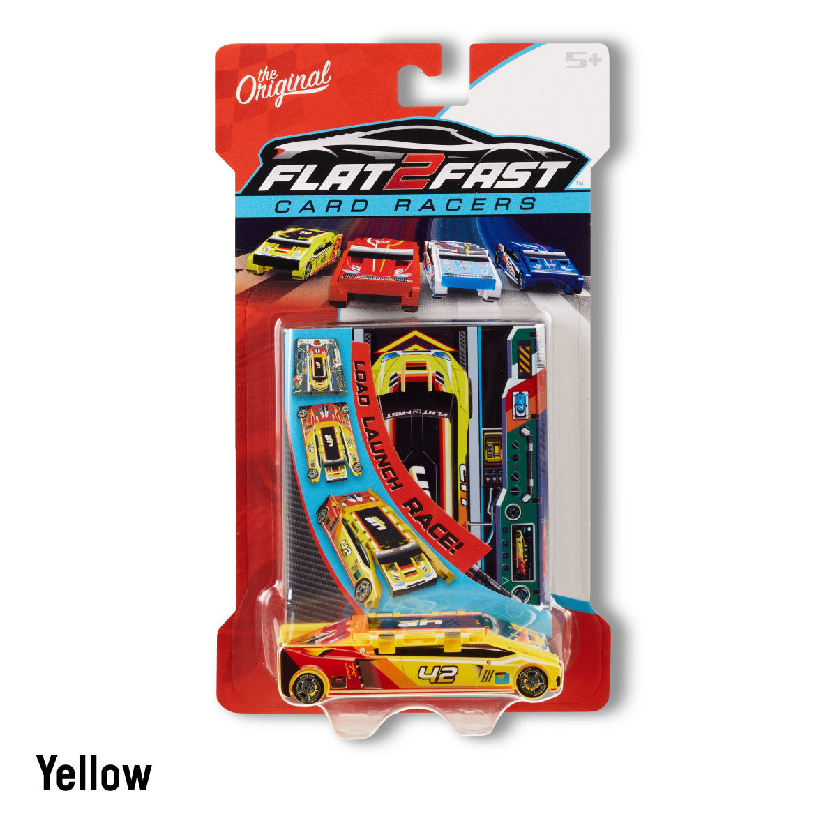 Luki Lab Flat 2 Fast Card Racers Yellow Race Car