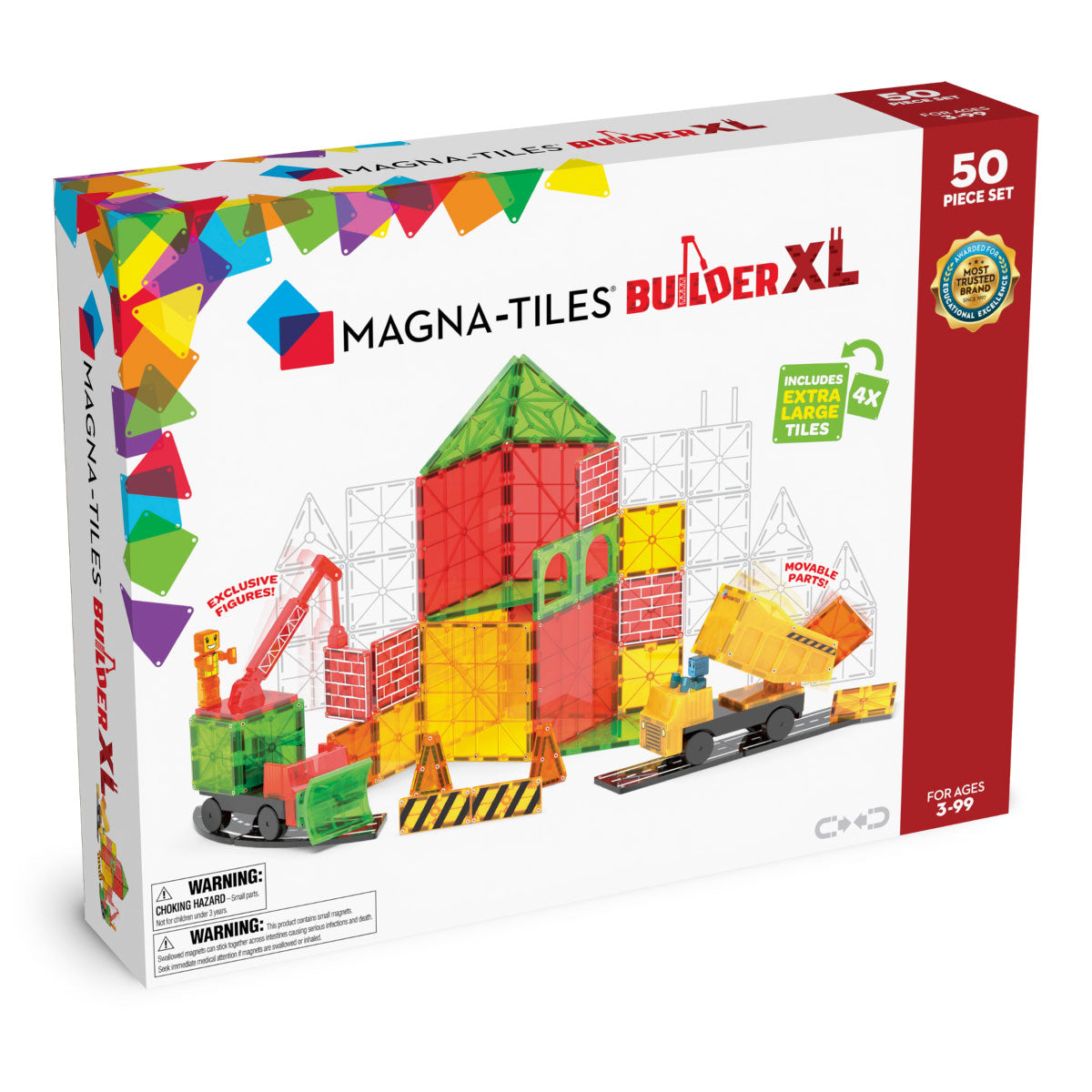 Magna-Tiles Builder XL 50-Piece Set with MicroMags