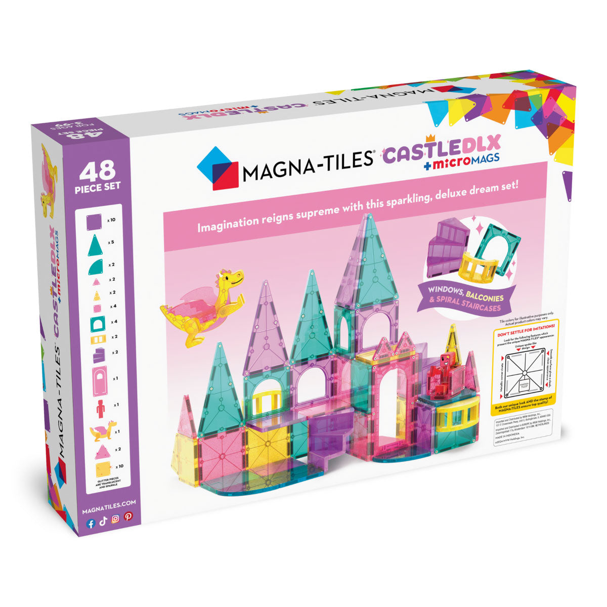 Magna-Tiles Castle DLX 48 Piece Set with MicroMags