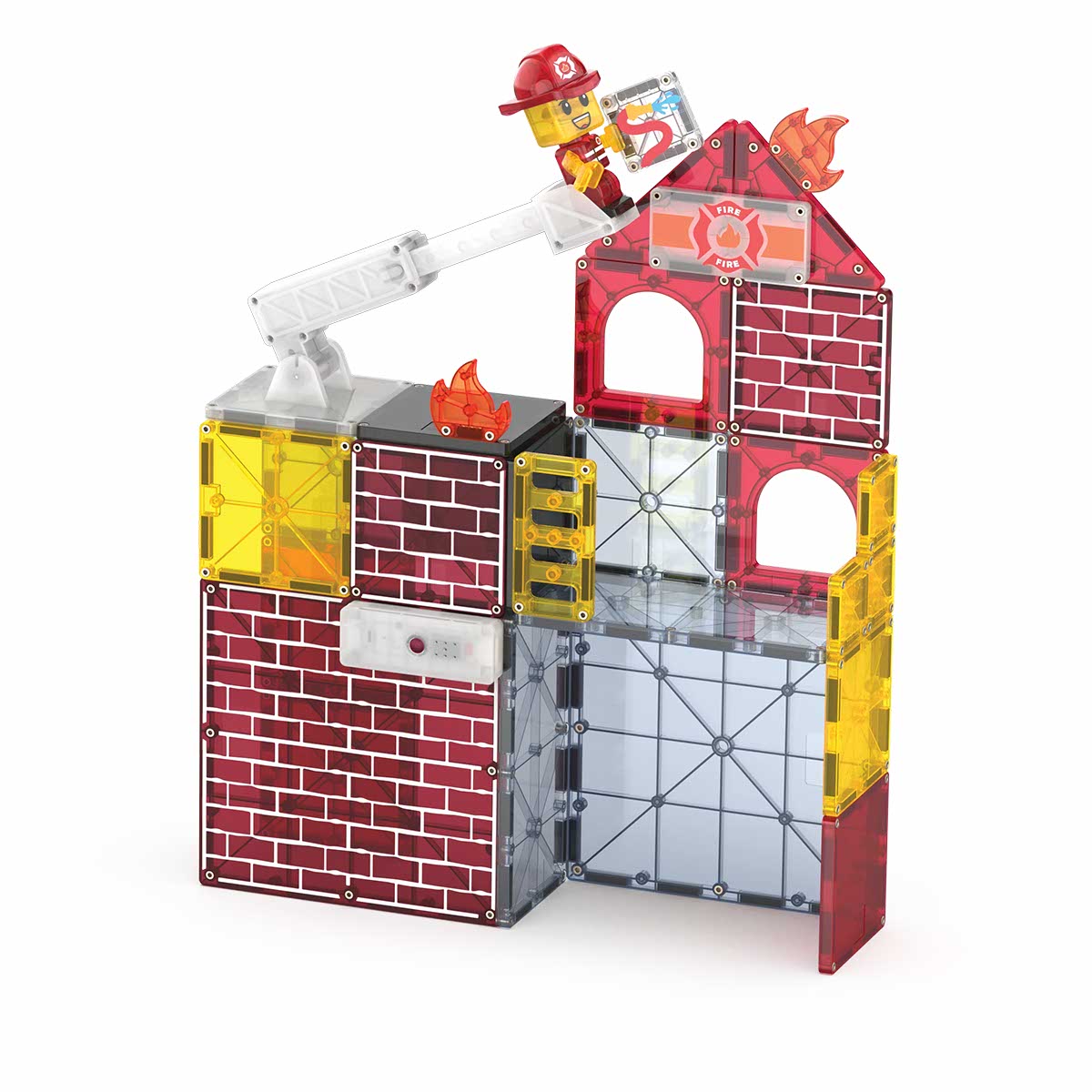 Valtech Magna-Tiles Fire Station Set - 50 Pieces