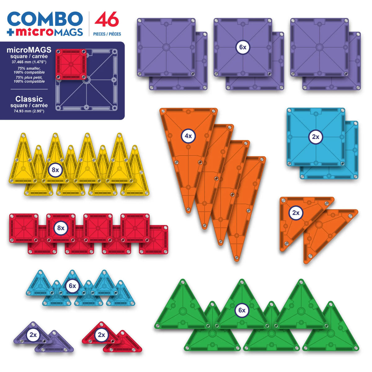 Magna-Tiles + Micro MAGS Combo 46-Piece Set