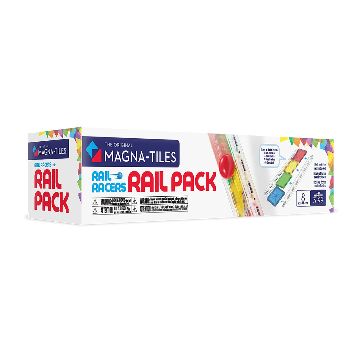 Magna-Tiles Rail Racers Rail  Expansion Pack - 8 pieces