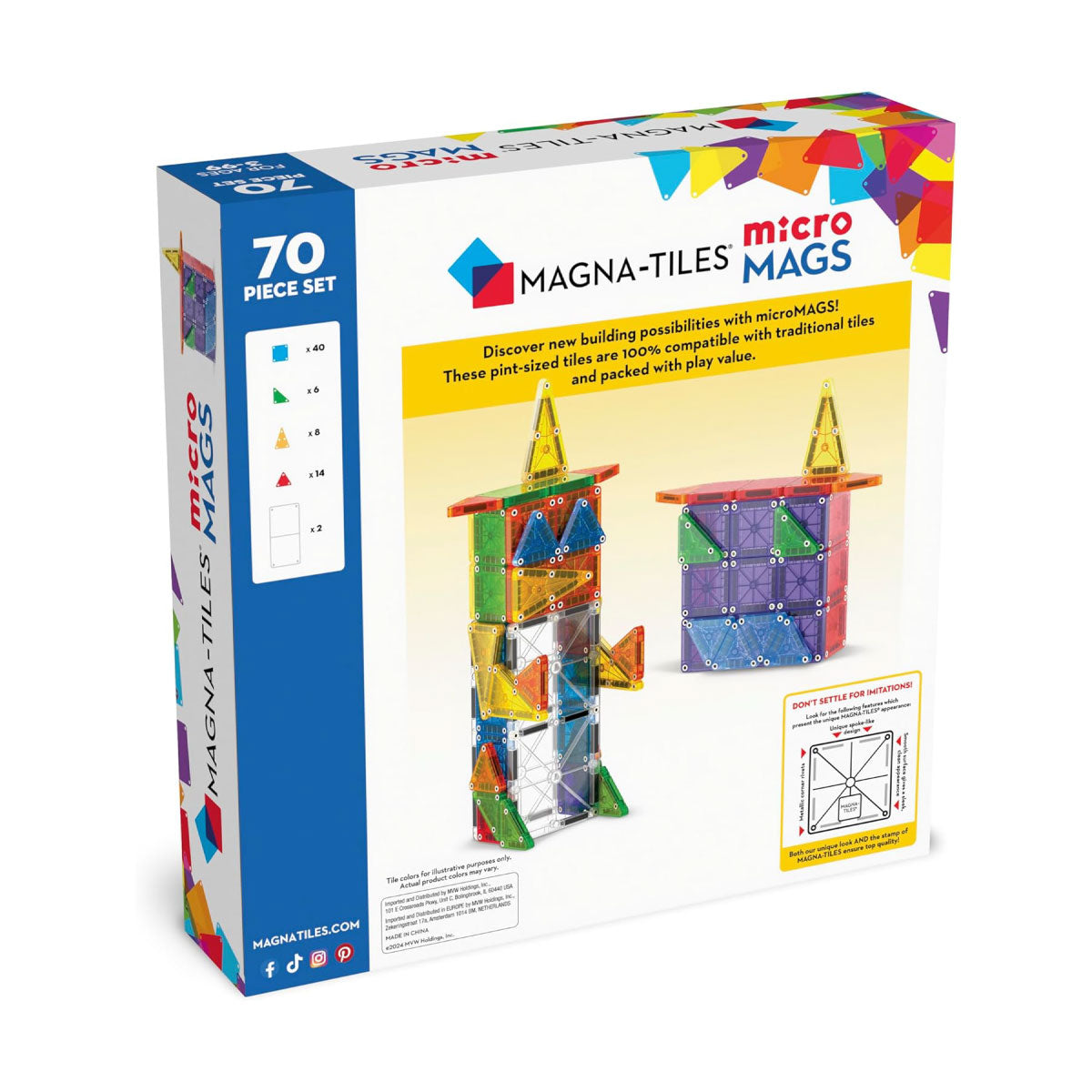 Magna-Tiles microMAGS 70 piece Deluxe Set