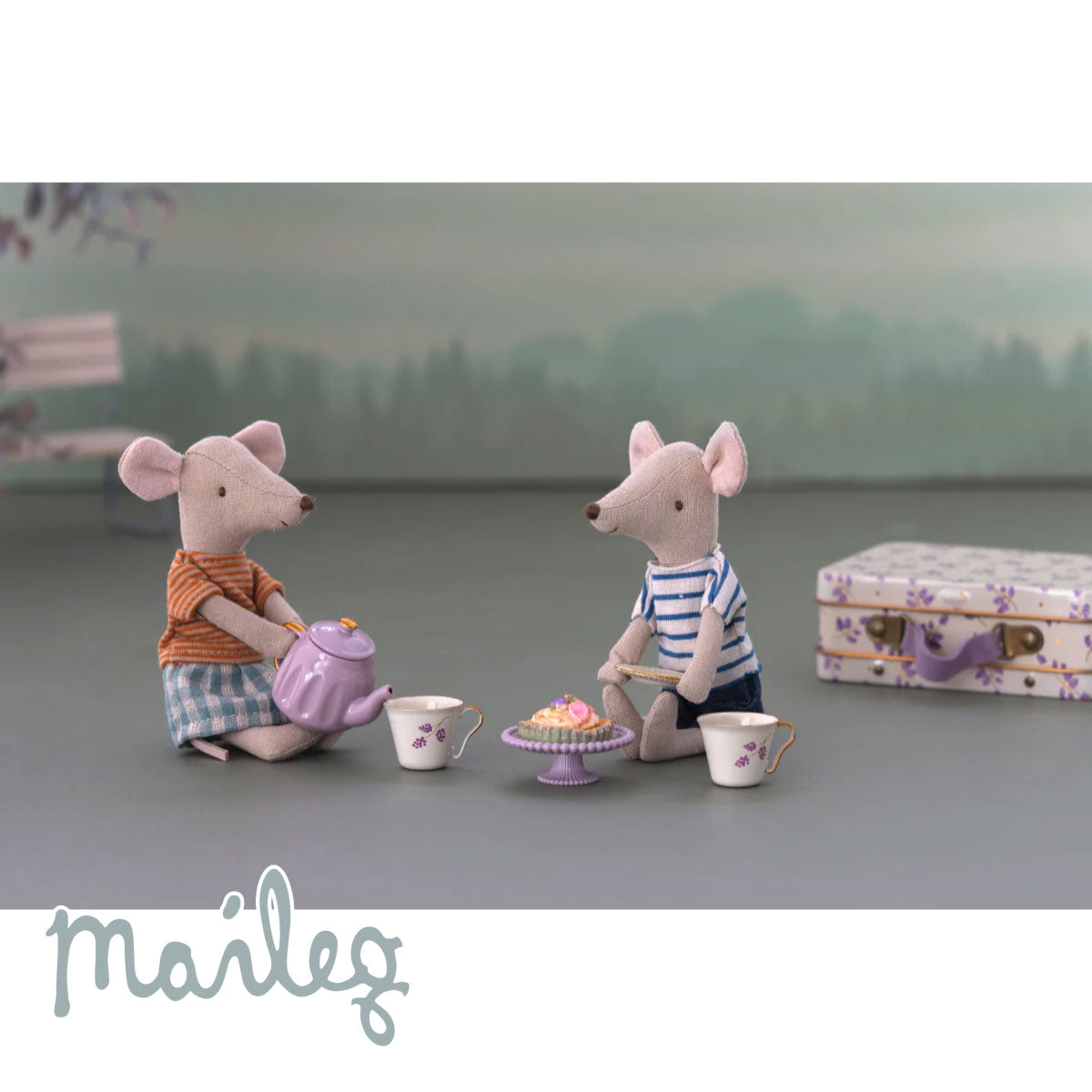 Maileg Mouse Afternoon Treat - Purple Madelaine