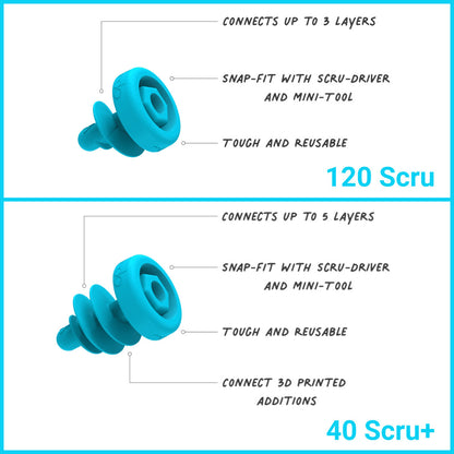 Makedo Scru and Scru+ Combo Set for Cardboard - 160pc