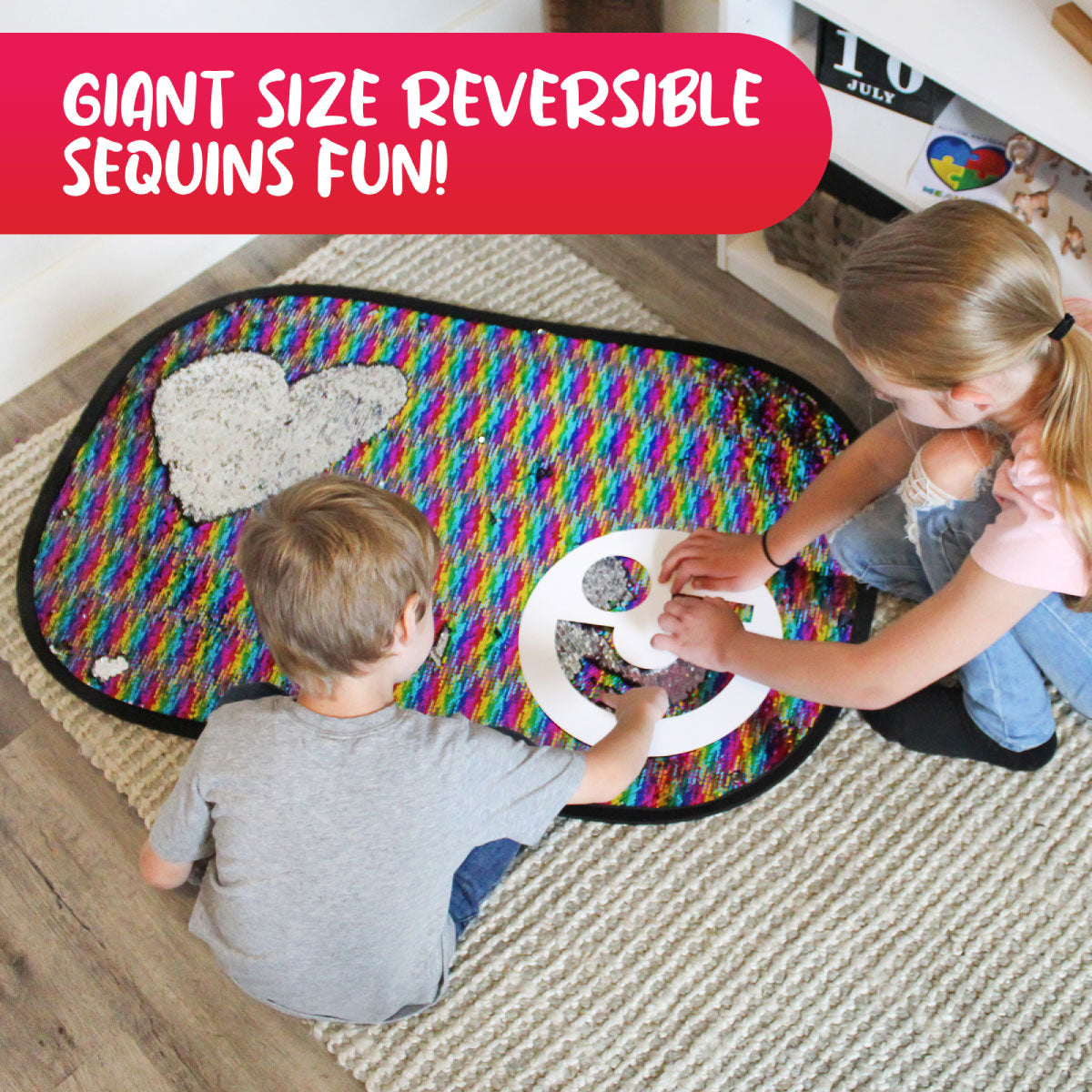 Meavia Giant Reversible Rainbow Sequins Mat