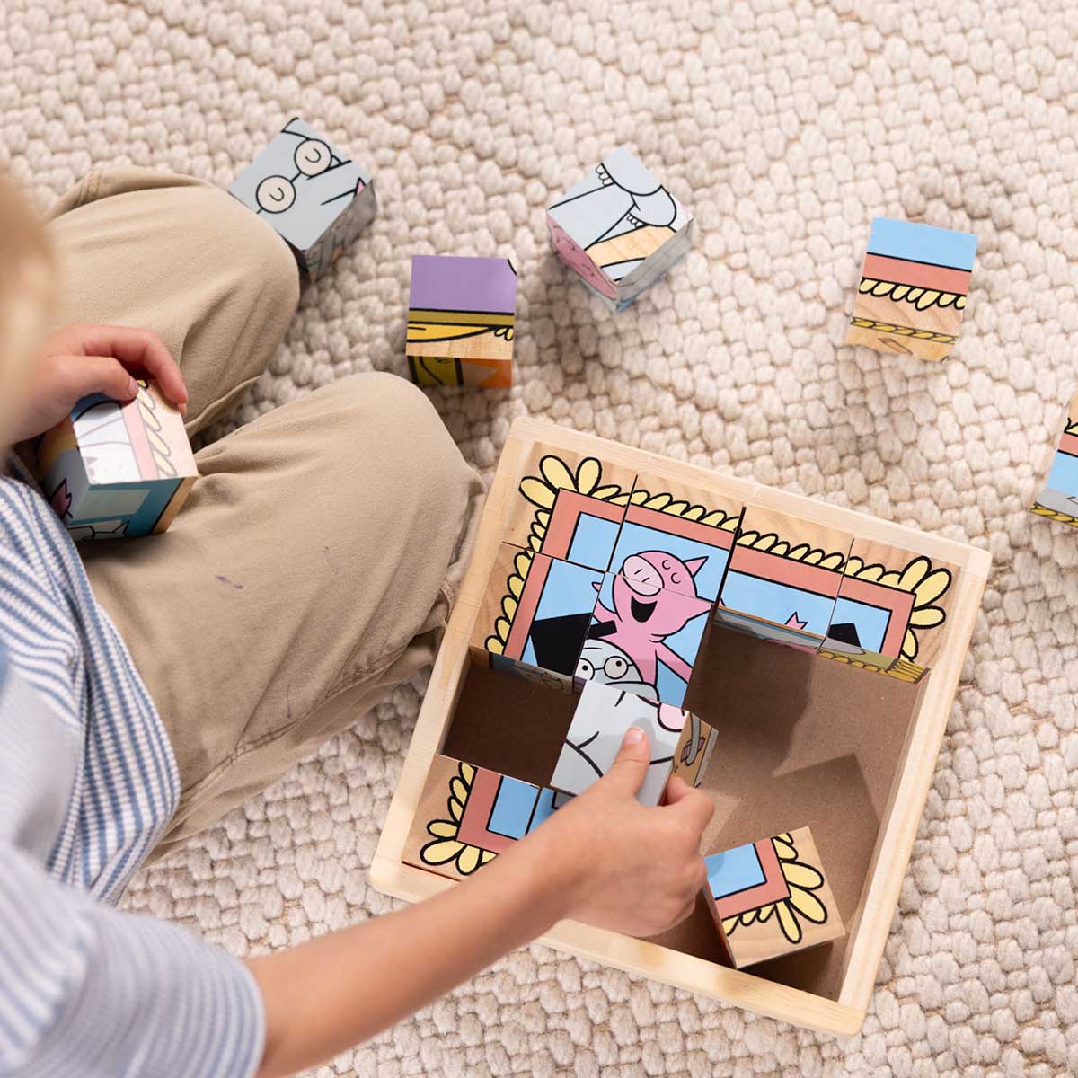 Melissa & Doug Elephant & Piggie Wooden Cube Puzzle