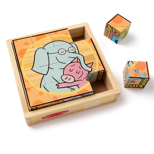 Melissa & Doug Elephant & Piggie Wooden Cube Puzzle