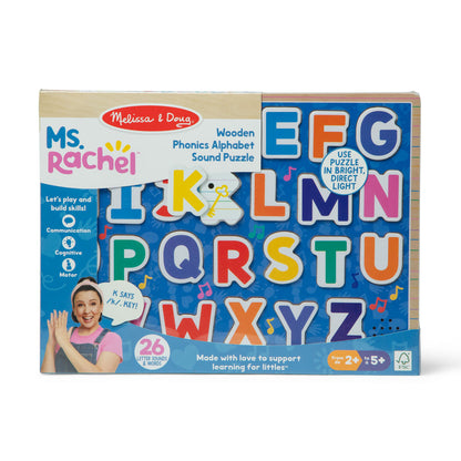 Melissa & Doug Ms Rachel Wooden Phonics Alphabet Sound Puzzle