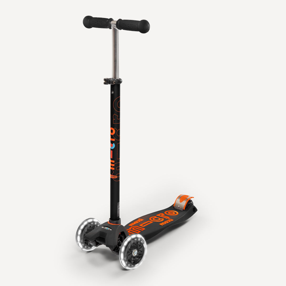 Micro Kickboard Maxi Deluxe LED Scooter - Black & Orange