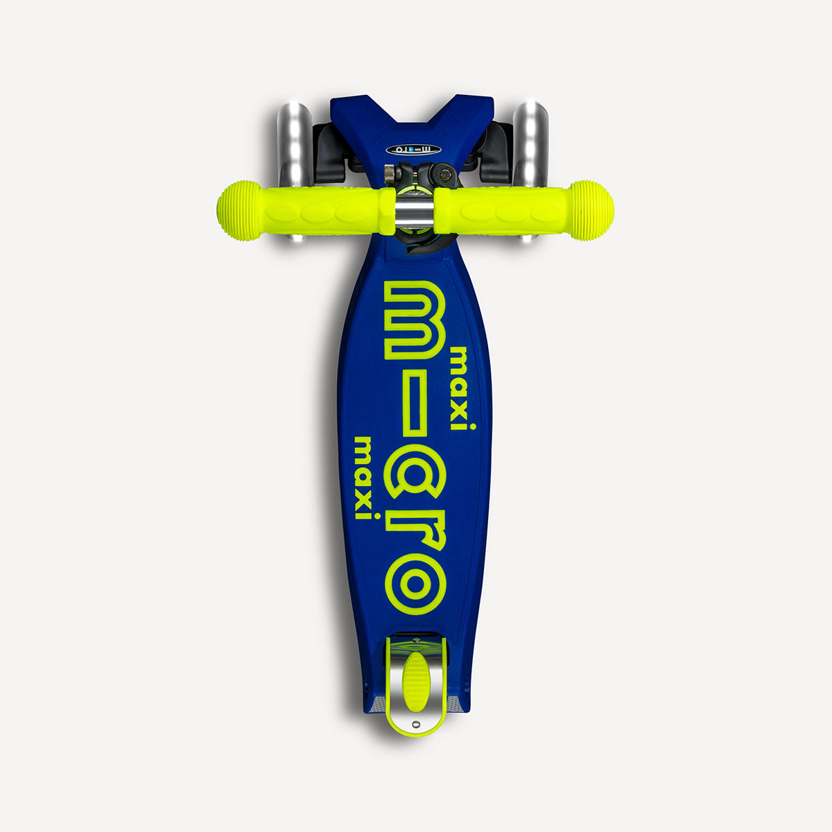 Maxi Deluxe Foldable Scooter LED Wheels - Neon Canary Yellow and Blue