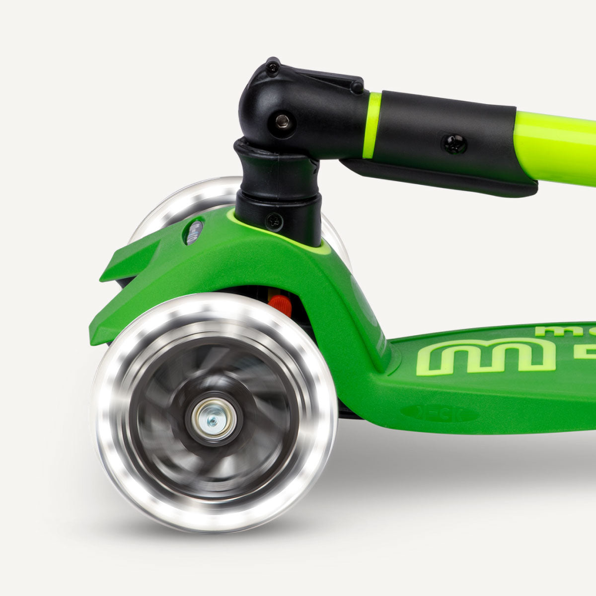 Maxi Deluxe Foldable Scooter LED Wheels - Neon Parrot Green