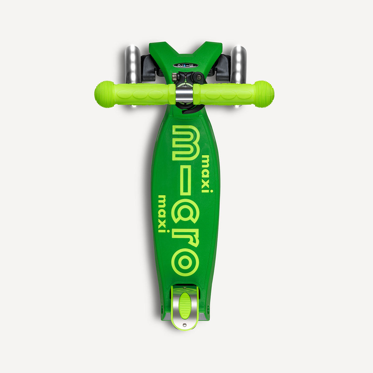 Maxi Deluxe Foldable Scooter LED Wheels - Neon Parrot Green