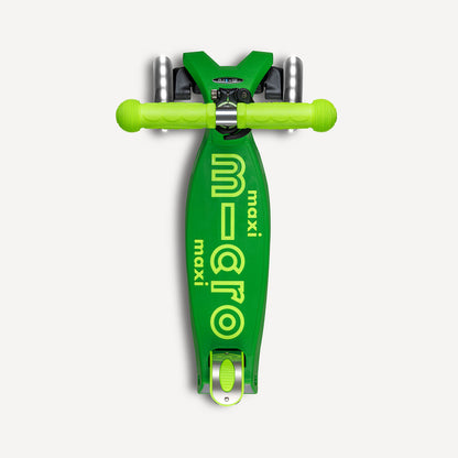 Maxi Deluxe Foldable Scooter LED Wheels - Neon Parrot Green