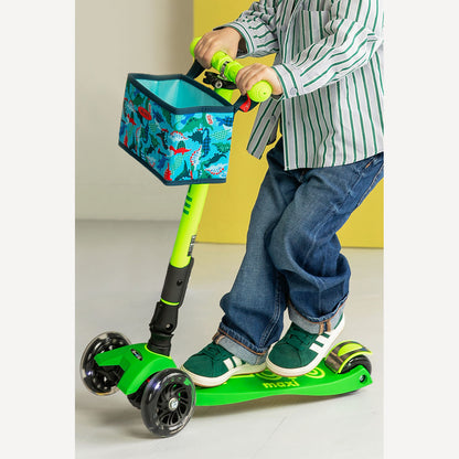 Maxi Deluxe Foldable Scooter LED Wheels - Neon Parrot Green