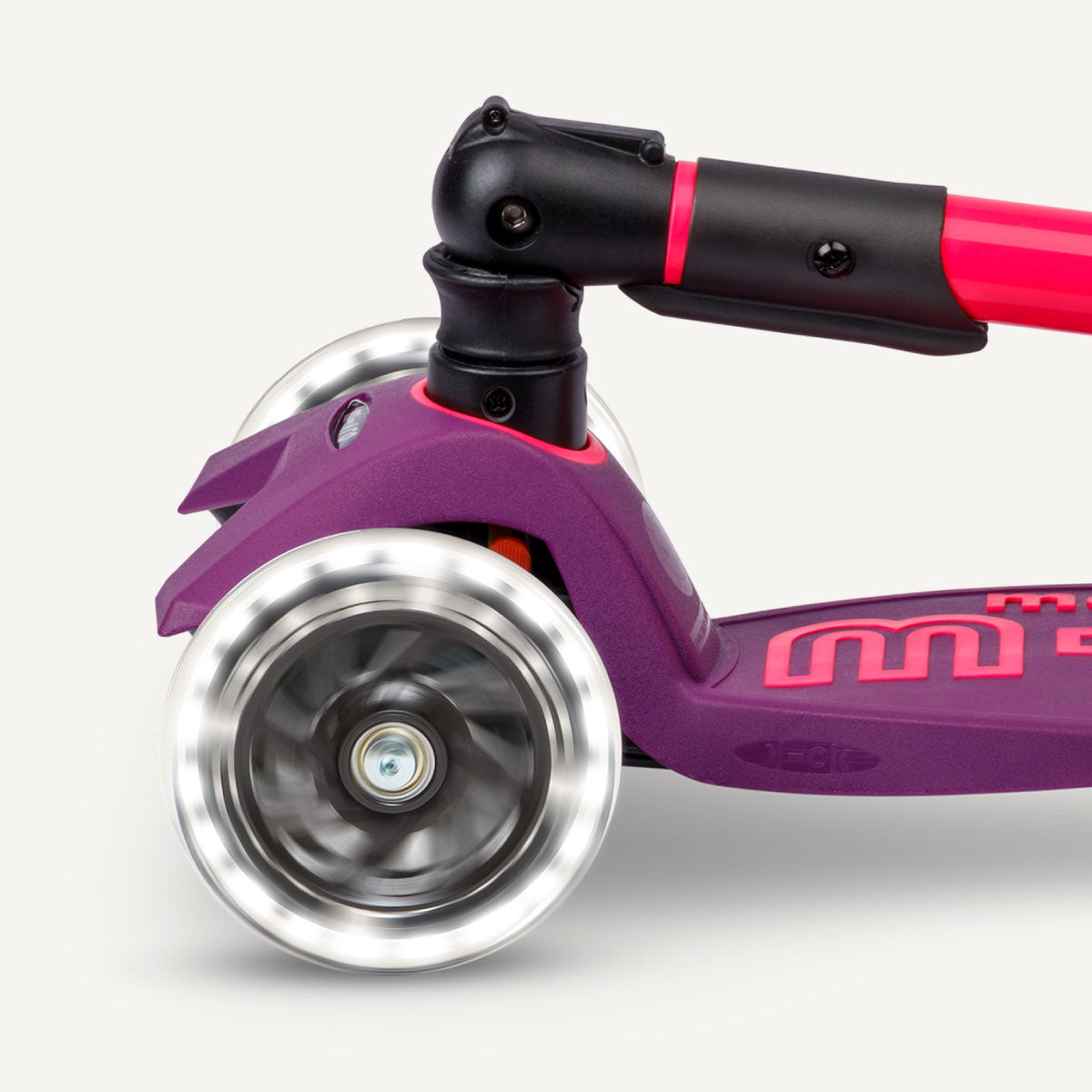 Maxi Deluxe Foldable Scooter LED Wheels - Neon Ultra Pink and Purple